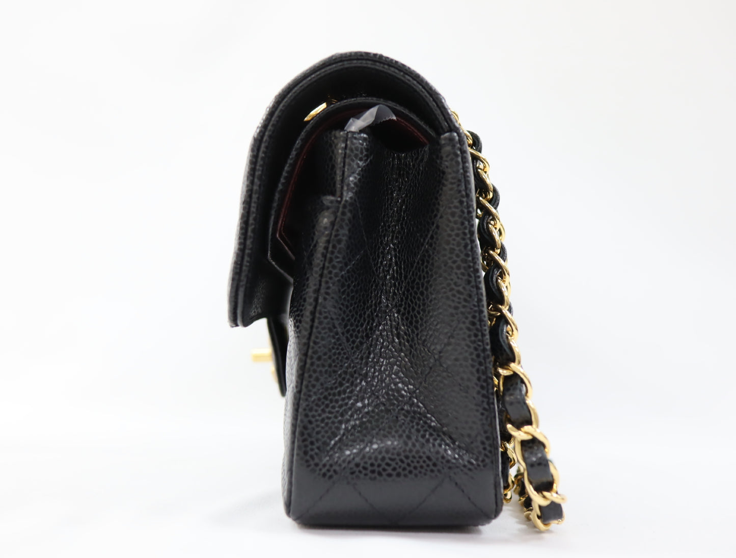 CHANEL CHANEL Matlasse 23 Small Caviar Skin Double Flap ID Tip Random Plate Gold Fittings A01113 Shoulder Bag