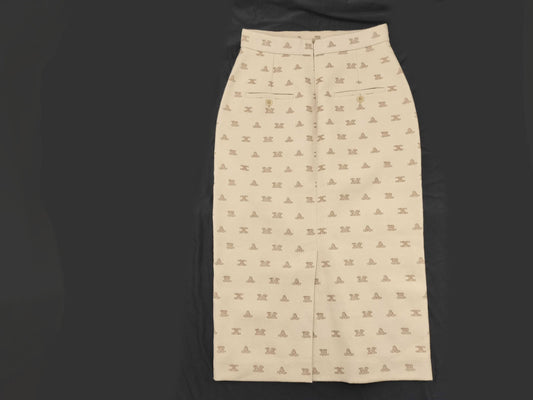 MaxMara Max Mara Logo Print Skirt Beige Skirt