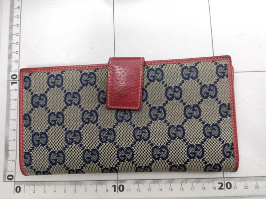 GUCCI Gucci GG Canvas Leather Long Wallet Wallet