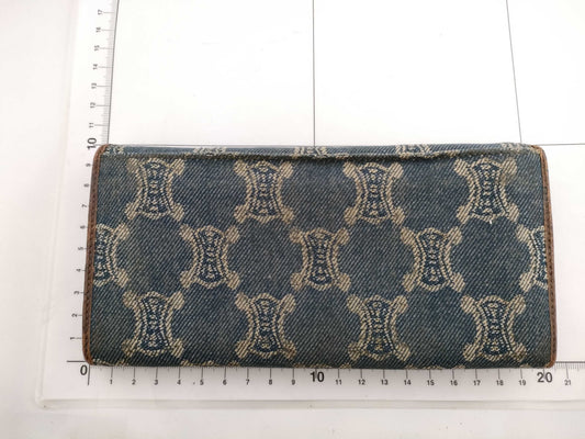 CELINE Celine Denim Triomphe Long Wallet Wallet