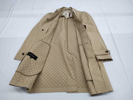 GUCCI Lined GG Pattern Gucci Coat Beige GG Coat