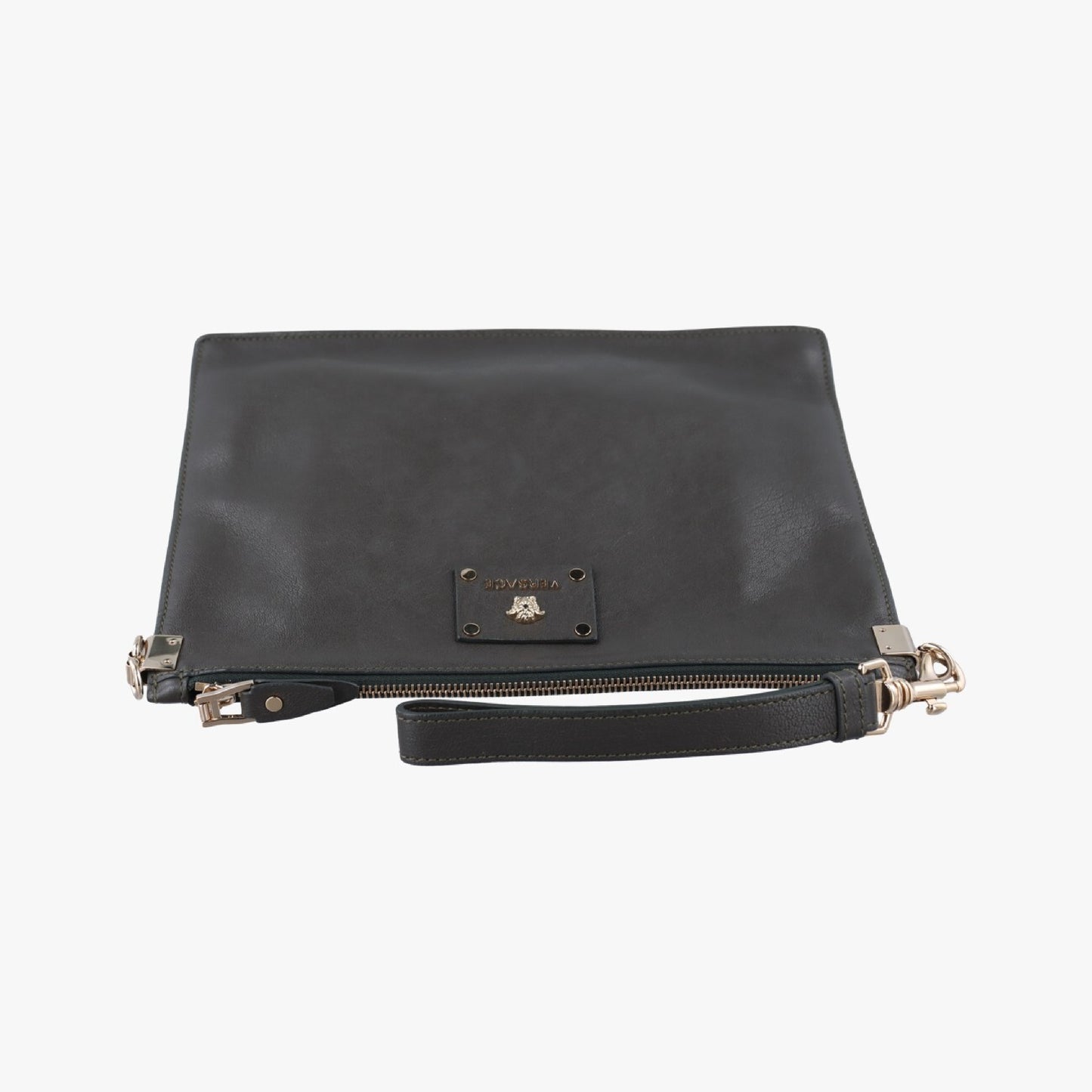 VERSACE Medusa Black Leather Shoulder Bag