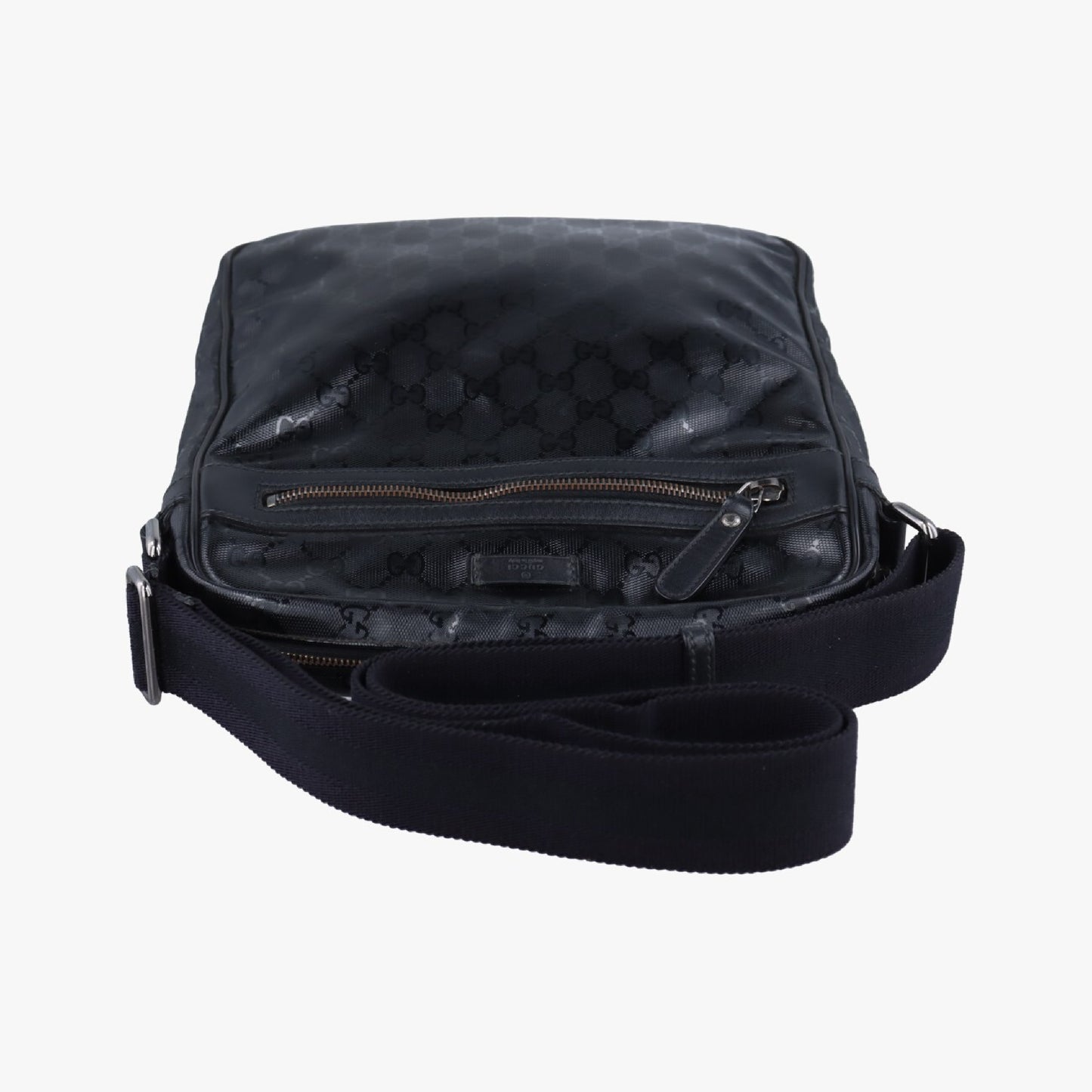 GUCCI GG Imprime Messenger Black PVC Coated Canvas 201448 C017038830 Shoulder Bag