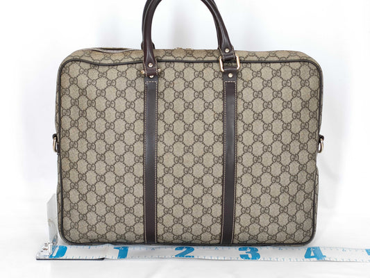 GUCCI GG Supreme GUCCI GG Pattern PVC Briefcase Leather Business Bag