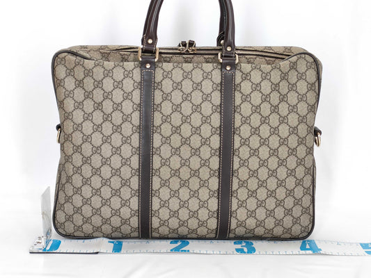 GUCCI GG Supreme GUCCI GG Pattern PVC Briefcase Leather Business Bag