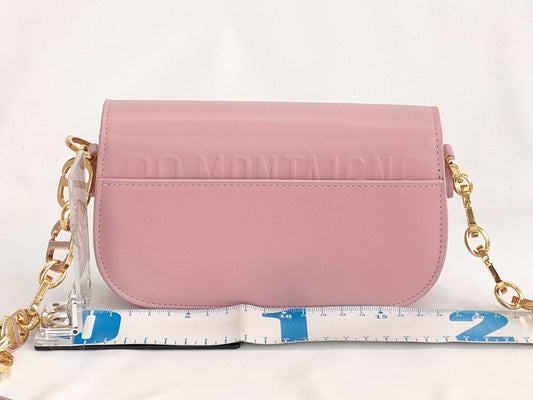 Dior DIOR CD Logo Leather Chain Wallet Pink Shoulder Bag