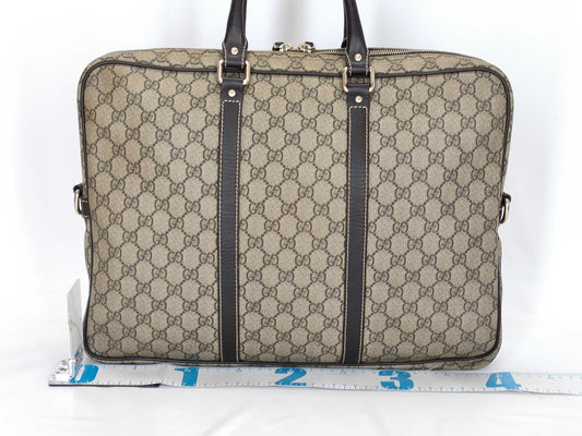 GUCCI GG Supreme GUCCI GG Pattern PVC Briefcase Leather Business Bag
