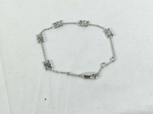 CELINE Triomphe WTT1265 Necklace GPx Rhinestone Silver Bracelet Bangle