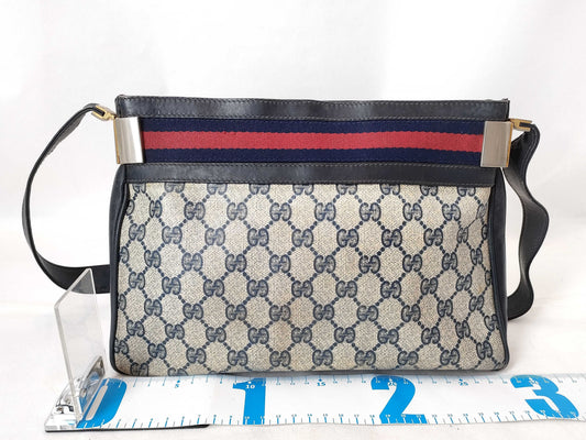 GUCCI GG Supreme GUCCI Supreme Shoulder Bag White/Navy W29cm Shoulder Bag