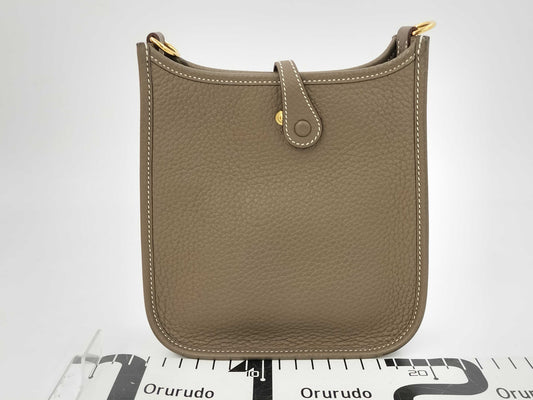 HERMES Evelyn Amazon TPM Trial Clemence Etoup x Blue Indigo Gold Hardware W Engraved Shoulder Bag