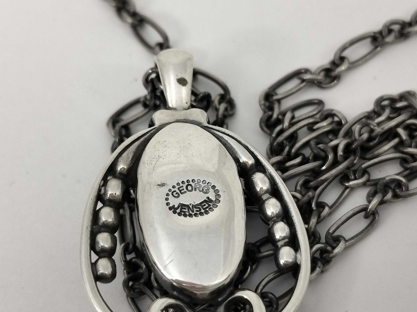 Georg Jensen GEORG JENSEN Black Agate Necklace 925 Necklace