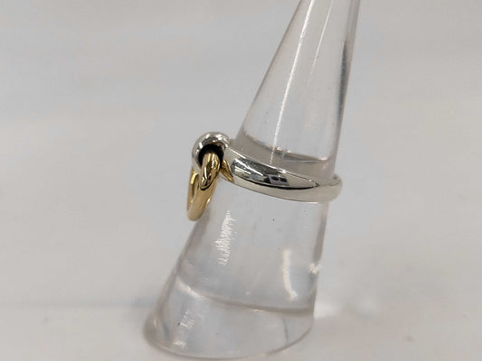 HERMES HERMES Heart Knock Ring #51 925/750 Combi Ring