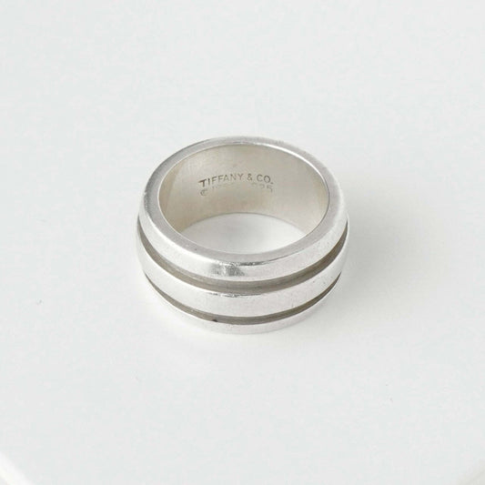 Tiffany & Co. Grooved Double Line Silver 925 Ring No. 7 Ring