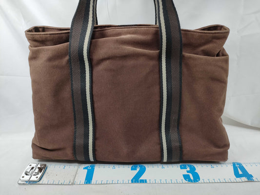 HERMES Troca Horizontal MM Tote Bag Canvas Brown Tote Bag