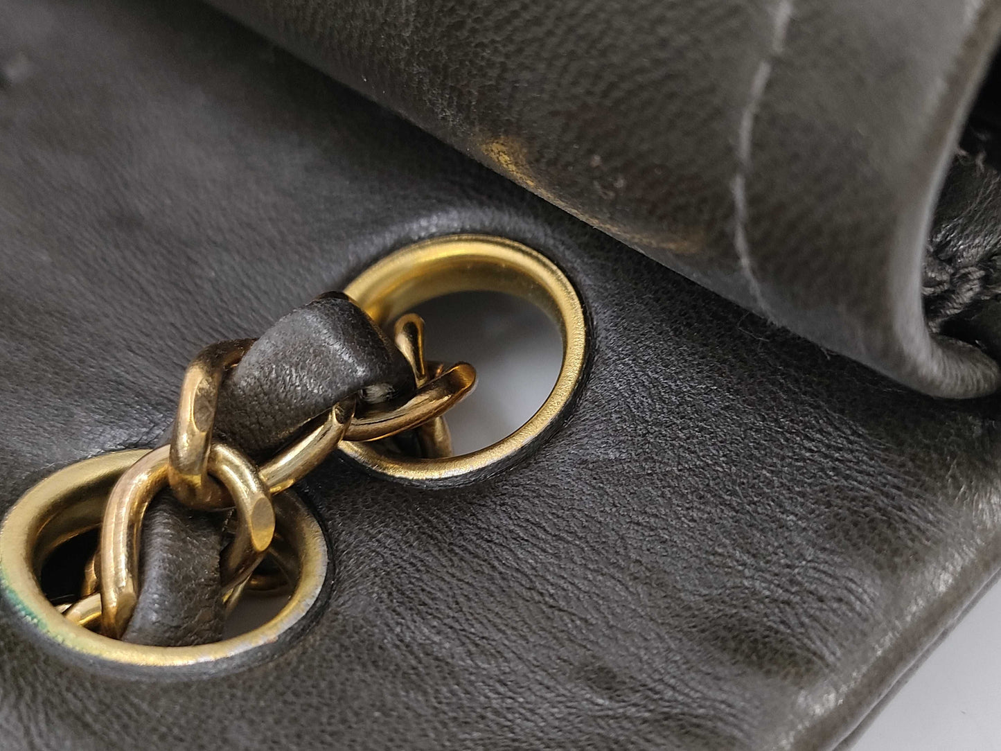 CHANEL Matlasse 24 Lambskin Double Flap Chain Shoulder Bag Khaki 2864711 Shoulder Bag