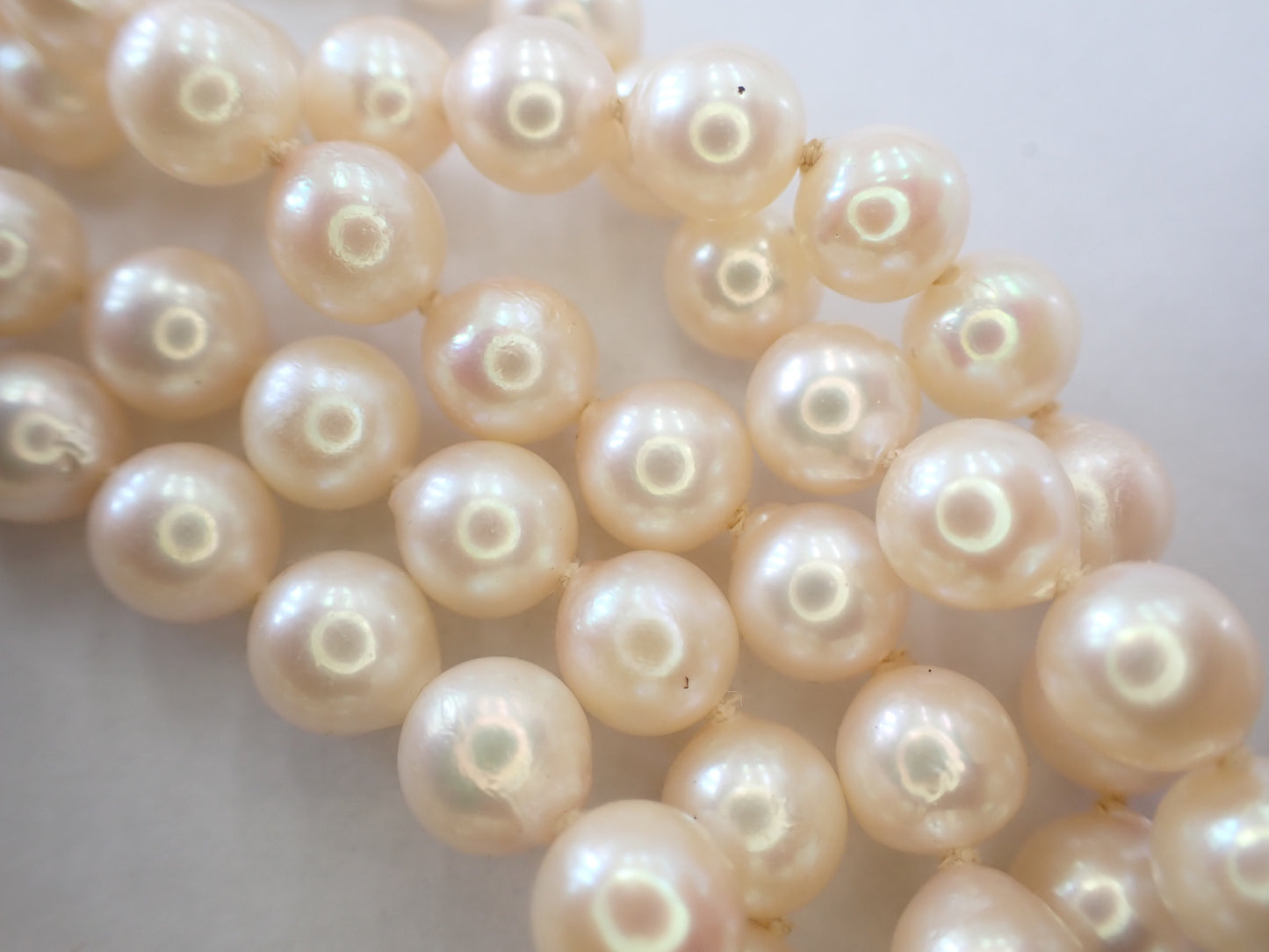 Long Semi-Round Pearl Diameter Approx. 6.5-7.0mm SV 63.2g Necklace
