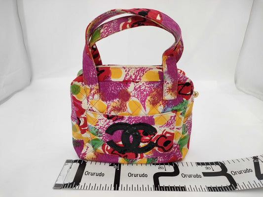 CHANEL CHANEL Red Based Multicolor Handbag Handbag