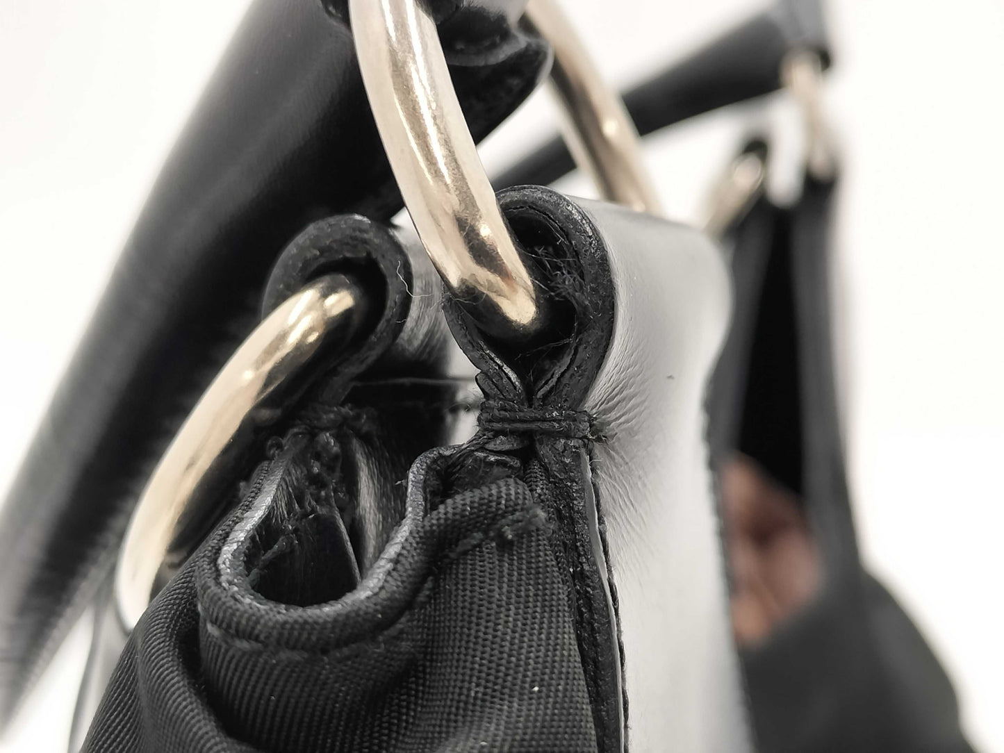 PRADA Triangle Logo Handbag Black Bag