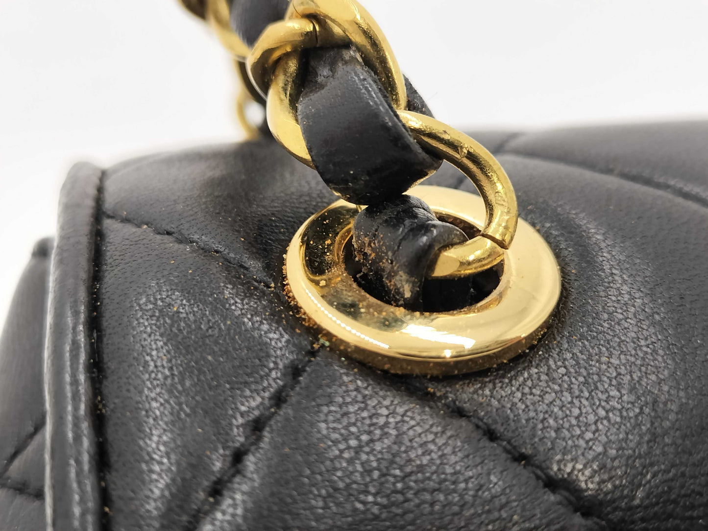 CHANEL Lambskin Black Square Shoulder Bag