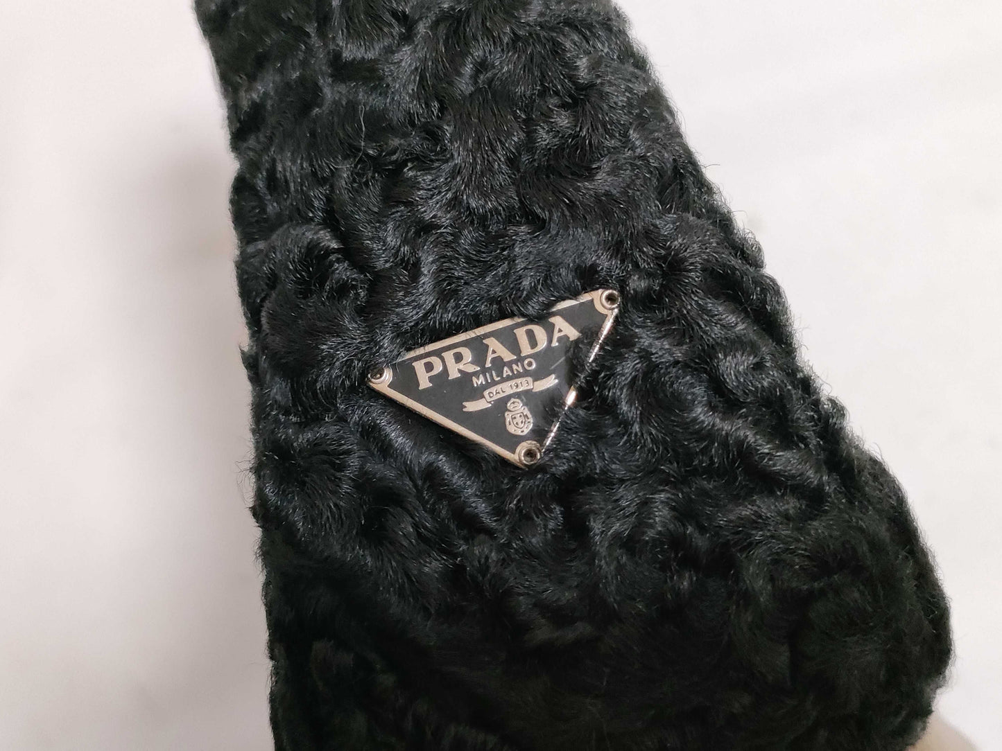 PRADA Prada Shoulder Bag with Fur, Black