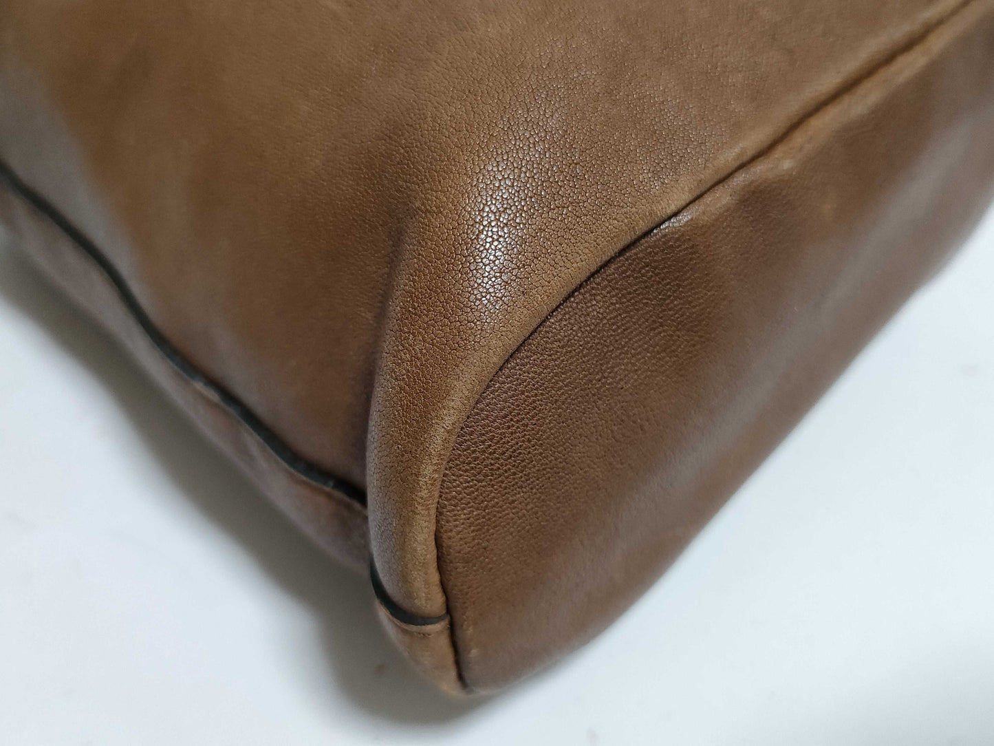 Miu Miu Drawstring Shoulder Bag in Brown Calfskin