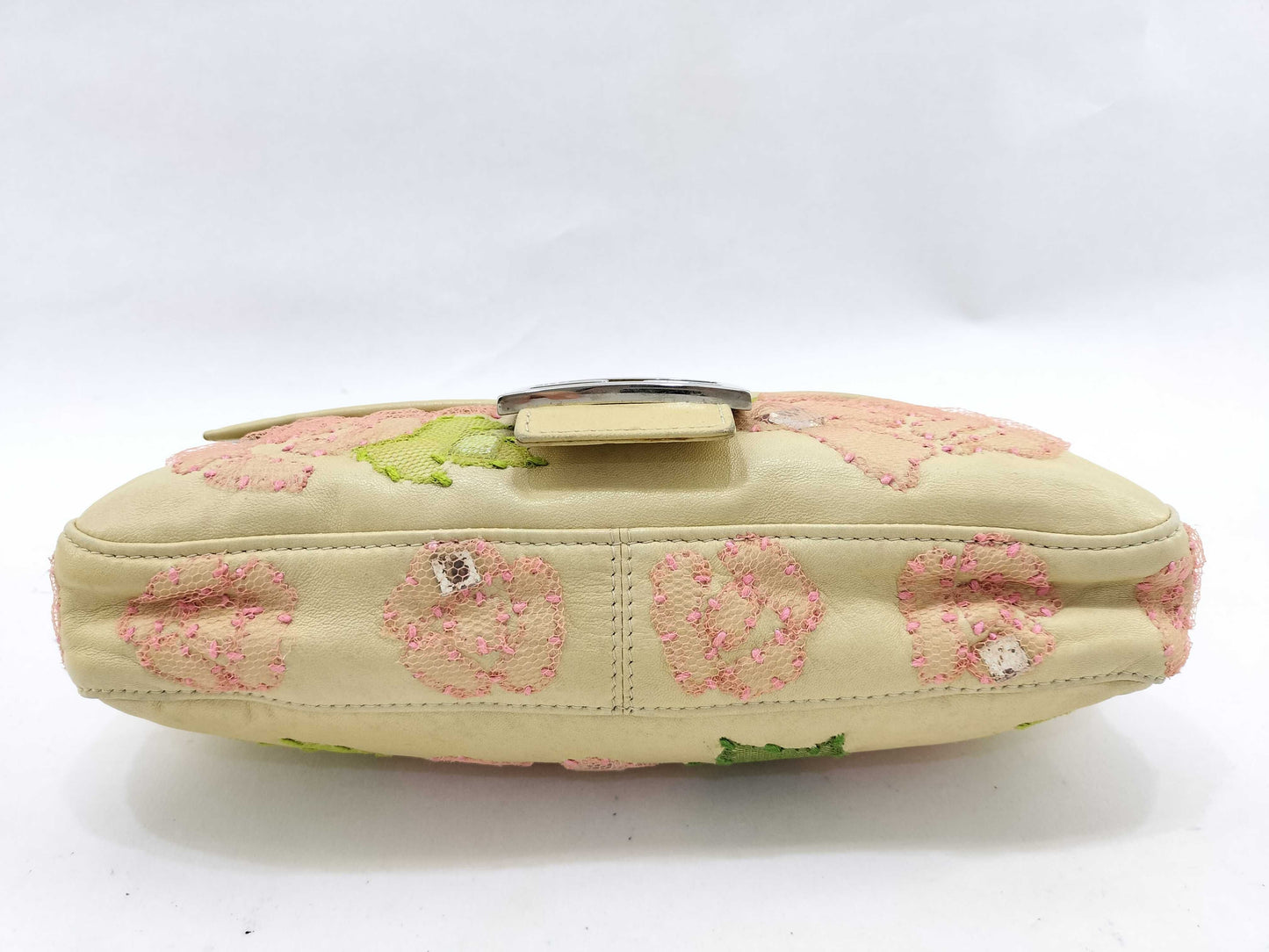 FENDI Mamma Mamma Leather Lace Bijou Shoulder Bag Handbag