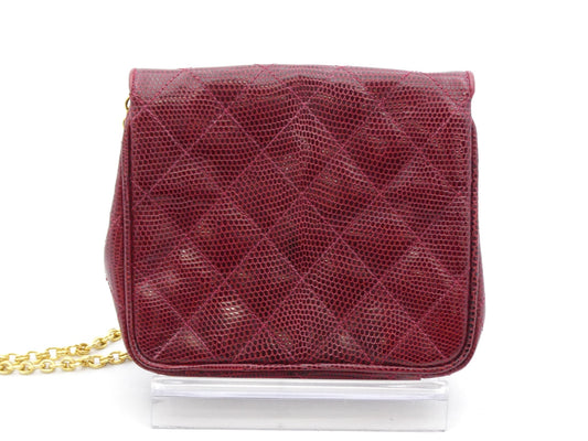 CHANEL Matrasse Lizard Cocomark Chain Shoulder Bag