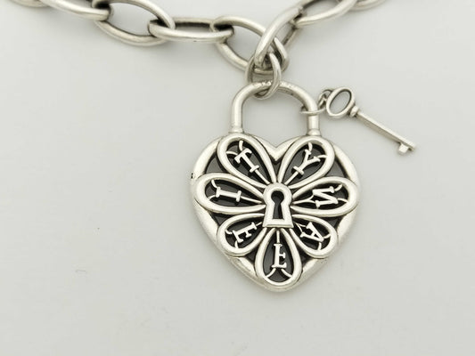 Tiffany & Co. Filigree Heart Key Bracelet SV925 17.2g Bracelet Bangle