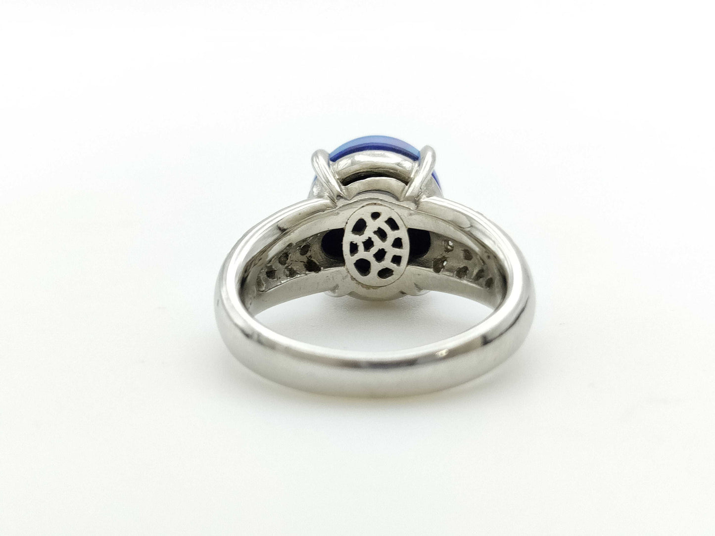 CRESCENT VERT Colored Stone 3.10ct D0.50ct Pt950 10.4g Ring