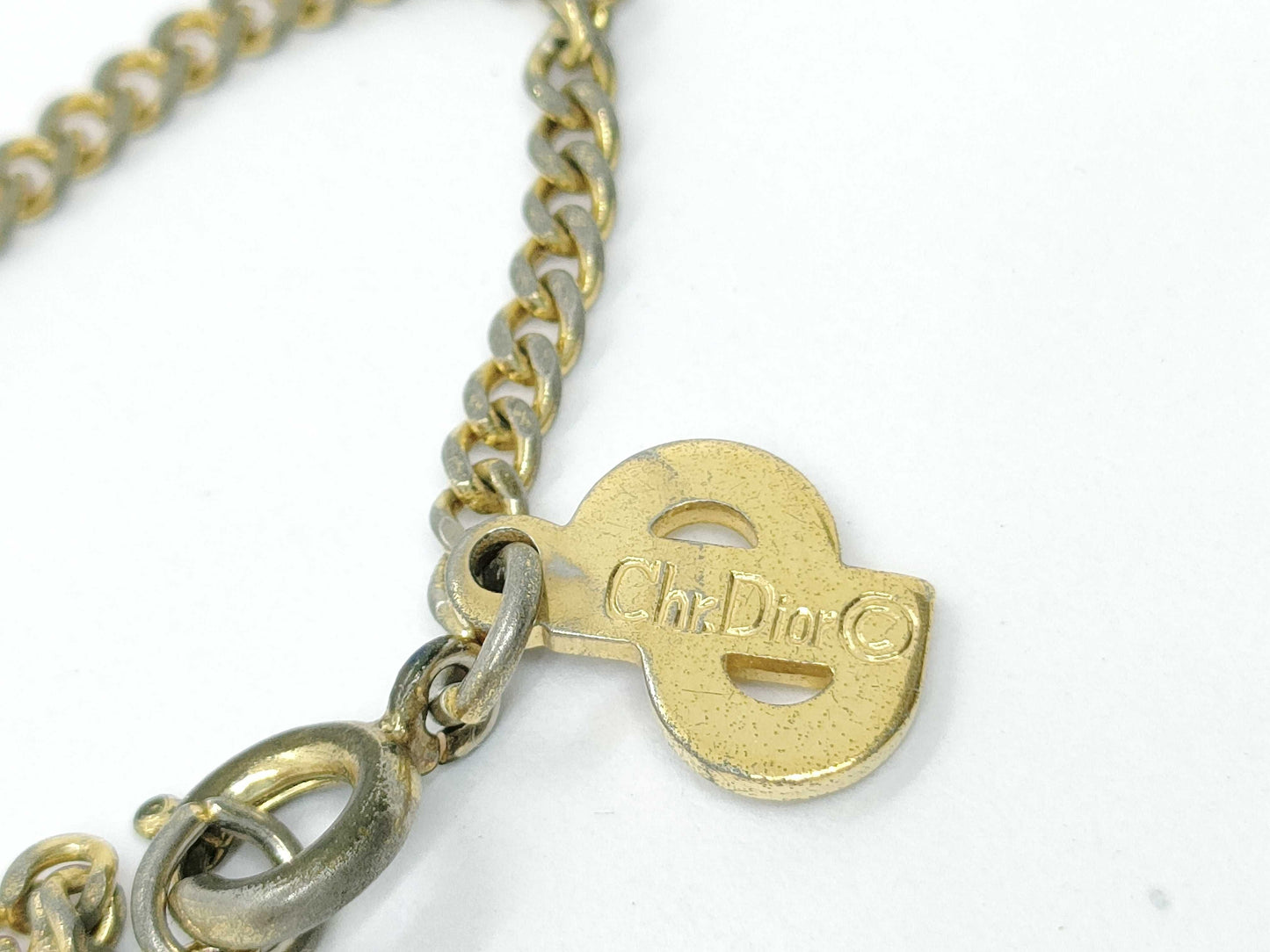 Dior Logo Gold Circle Necklace 4.9g Necklace