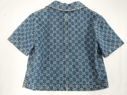 GUCCI GUCCI GG Jacquard Denim Top Size 40 788680 Tagged Unused Jacket