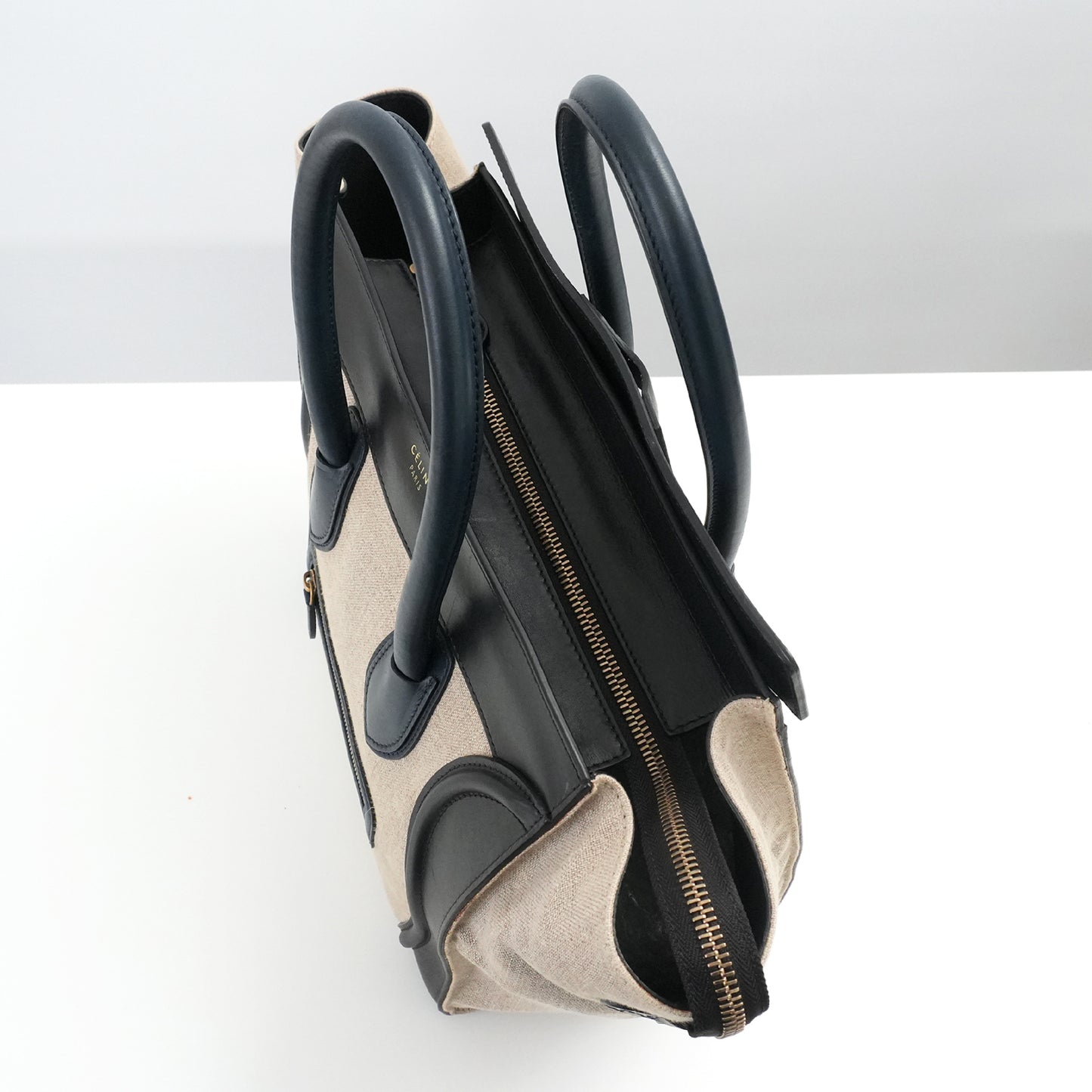 CELINE Luggage Microshopper Bicolor Handbag