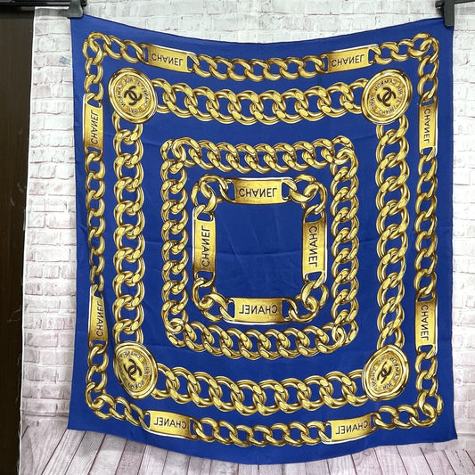 CHANEL Large Format Scarf Chain 100% Silk Other Accessories
