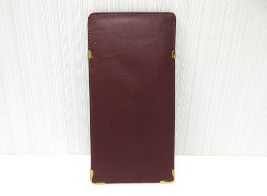 Cartier Mastline Leather Glasses Case Eyeglass Case Glasses Case Eyeglass Case Bordeaux Other Accessories