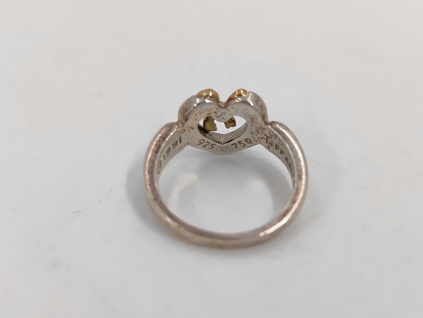 Tiffany & Co. Heart Ribbon Ring 925/750 3.5g Ring