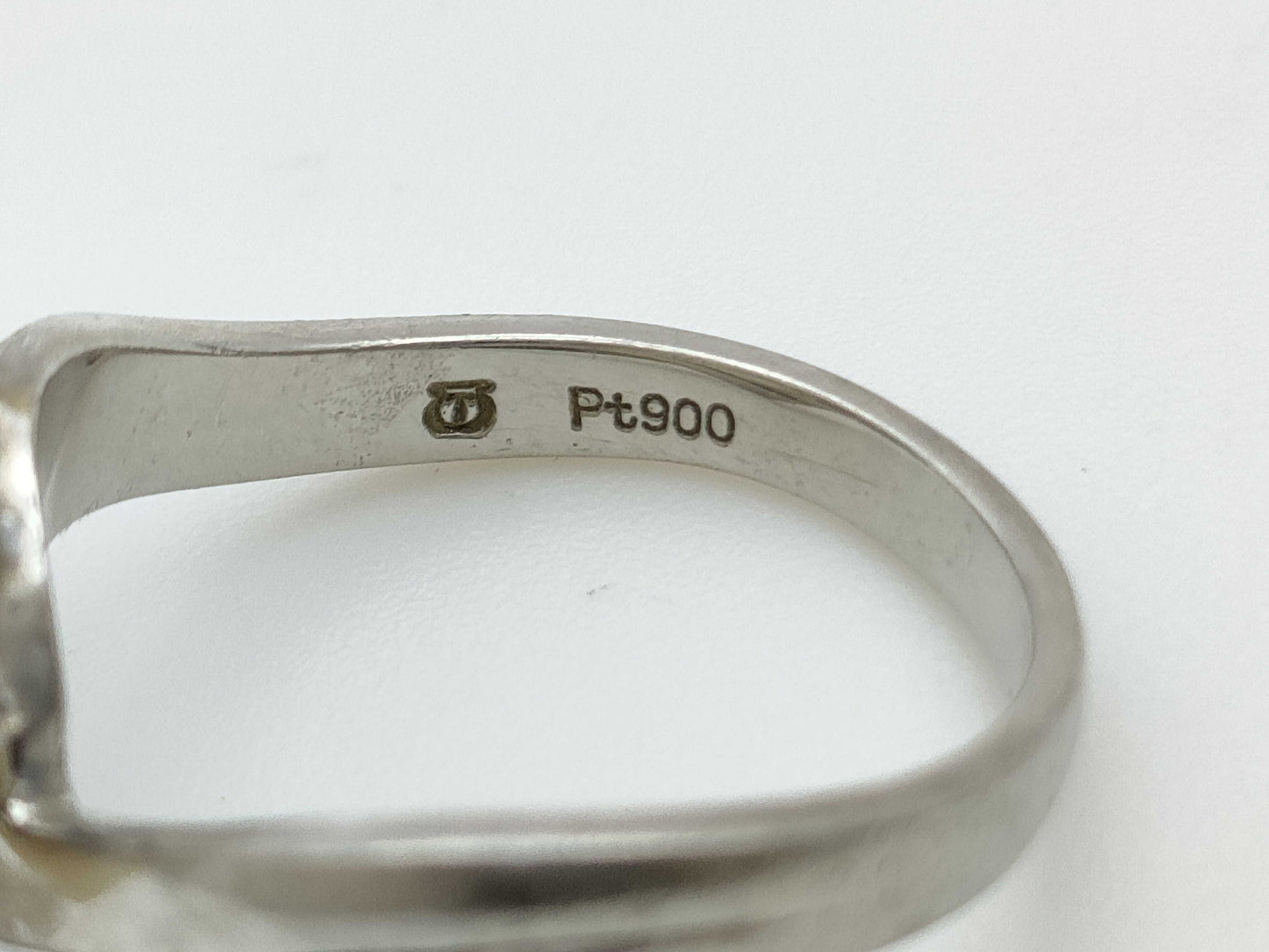 Pearl Ring, Diameter Approx. 4.5-6.6mm, Diamond, Pt900, 7.0g