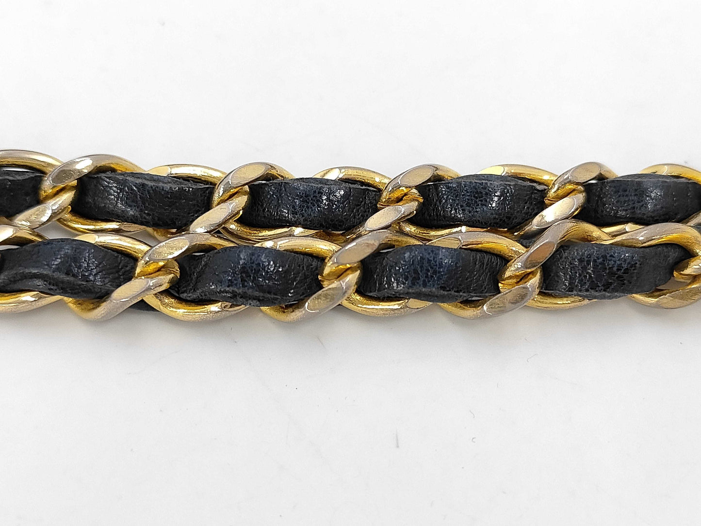 CHANEL Matlasse Lambskin Chain Shoulder 25 Navy Shoulder Bag