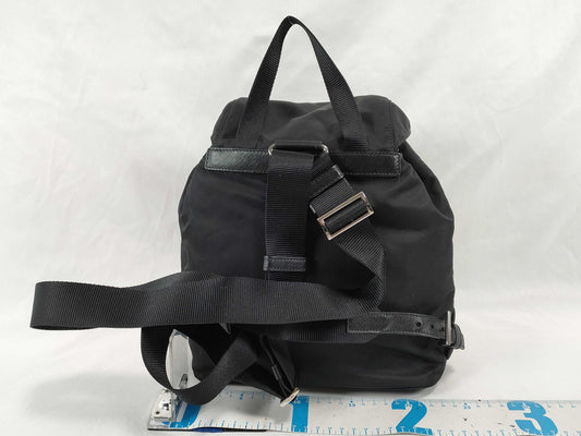 PRADA Nylon PRADA Rucksack 1BZ677 Black Nylon x Leather Rucksack