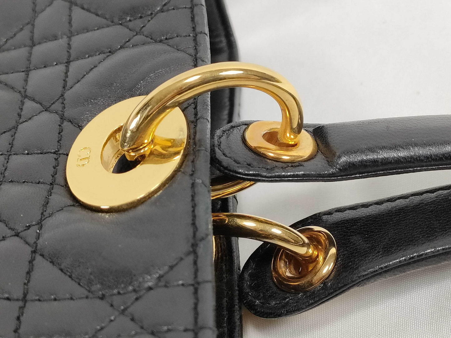 Dior Lady Dior DIOR/Christian Dior Lady Dior Large Bag Handbag Black Lambskin Handbag