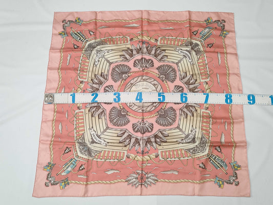 HERMES Carre Hermes Carre 90 Silk Scarf Pink Scarf