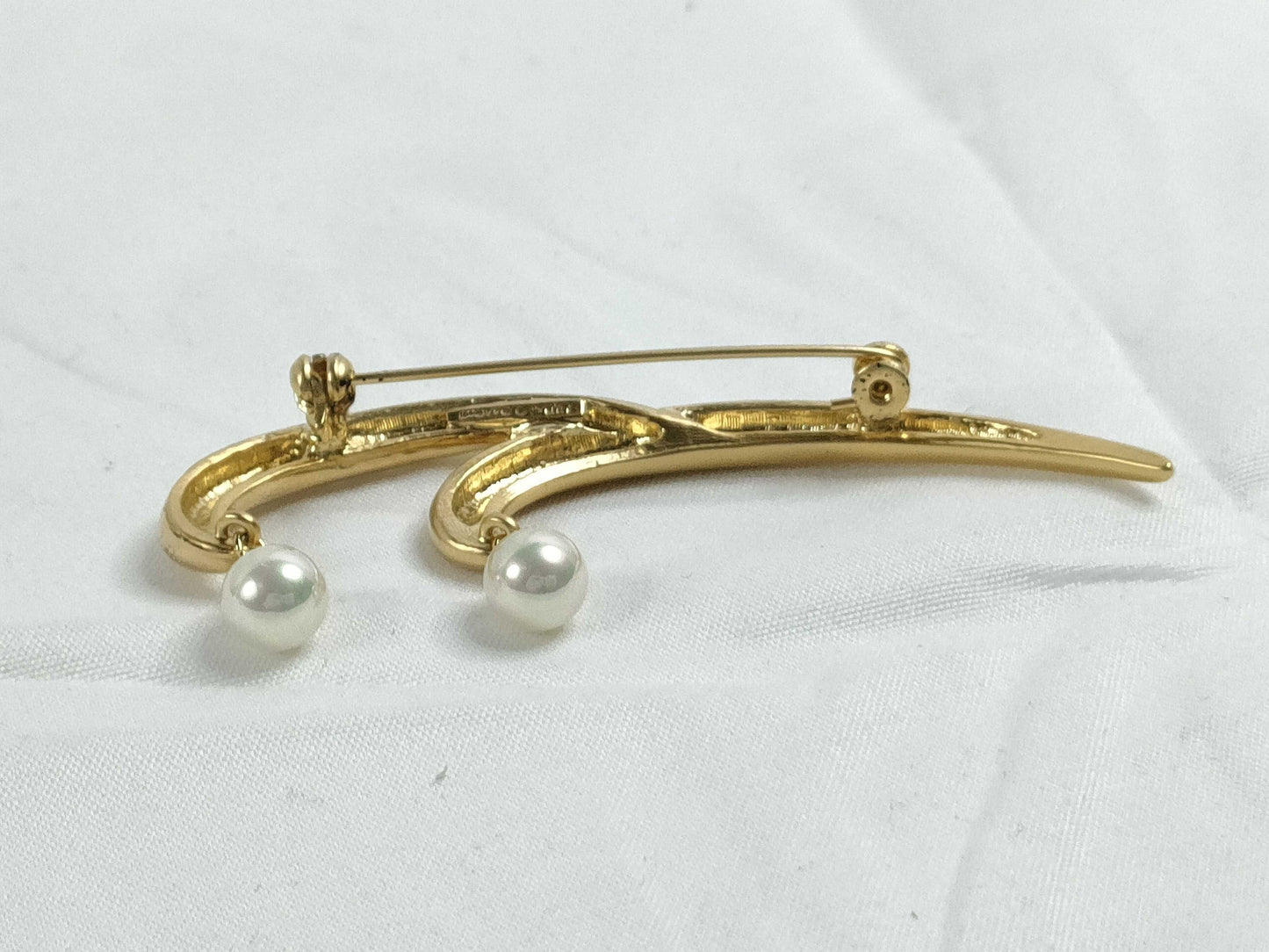 Pierre Cardin Faux Pearl Brooch Brooch