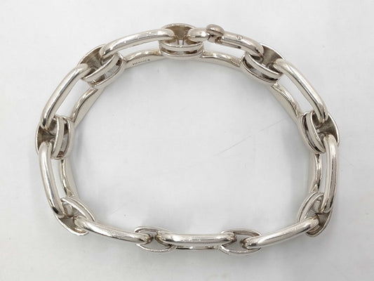 HERMES Silver Bone 925 49.1g Bracelet Bangle