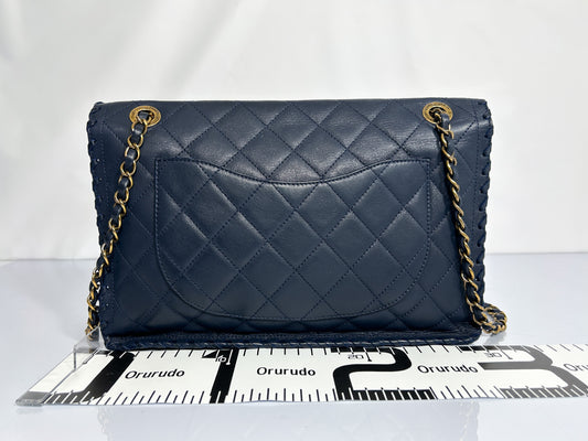 CHANEL Matlasse Chain Shoulder Calf Navy 21st Series with Sticker/Card Shoulder Bag
