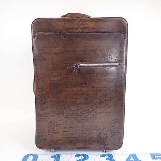 Berluti Formula 1000 Calligraphy Scrib Leather Suitcase Carry Case Carry Bag