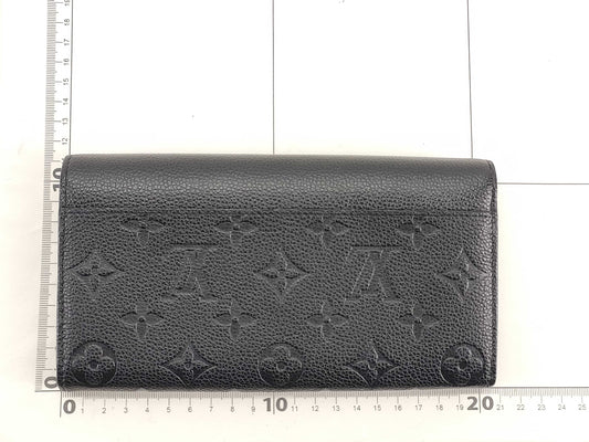 LOUIS VUITTON Monogram Unplanted Portefeuille Sara Monogram Unplanted Black M61182 CA4198 Initials Wallet
