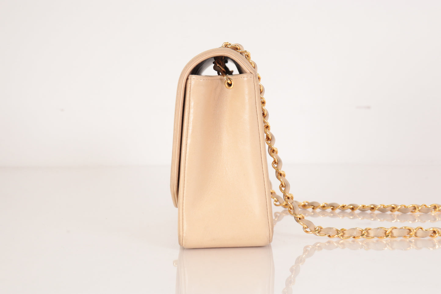 CHANEL Diana 25 Lam 2nd Beige Shoulder Bag