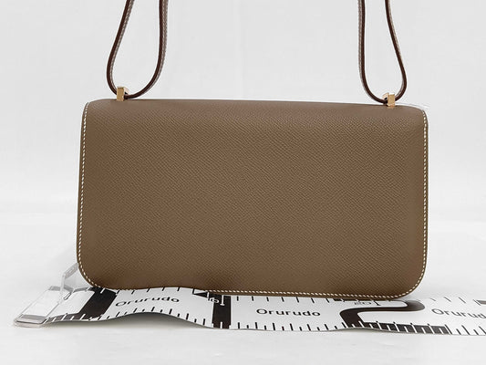 HERMES Constance Elan Miroir Epsom Etoupe Shoulder Bag with PG Hardware and K Stamp