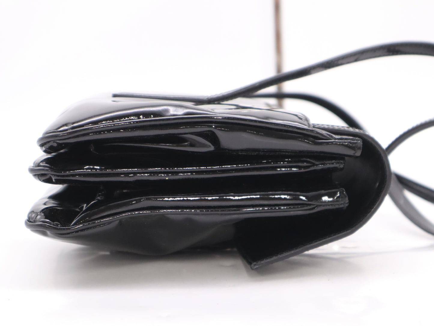 Salvatore Ferragamo Enamel Gancini Black Handbag