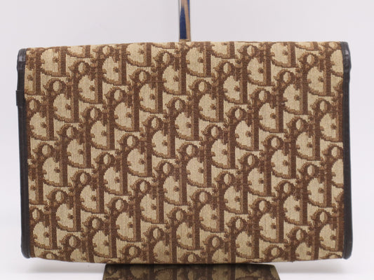 Dior Canvas Leather Trotter Brown Second Bag
