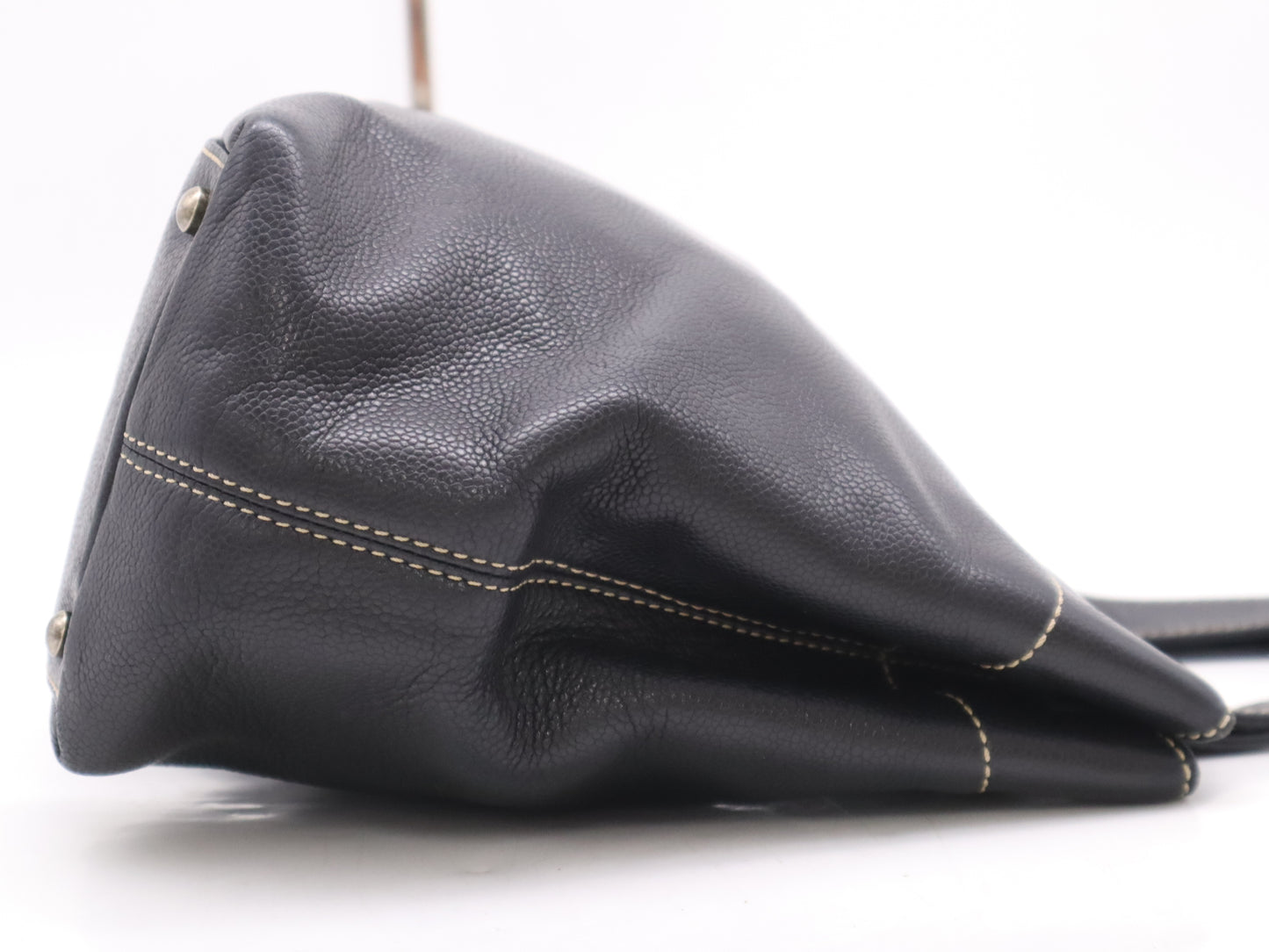 CHANEL Caviar Skin Coco Mark Turnlock Handbag Black Seal 7031134 Tote Bag